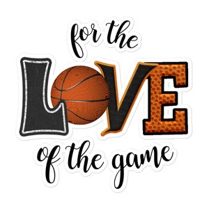 Autocollants de vinyle de basket-ball, autocollants de sport, Pour l’amour des autocollants de basket-ball, autocollants d’ordinateur portable, autocollants de sport, autocollants de basket-ball, autocollants mignons
