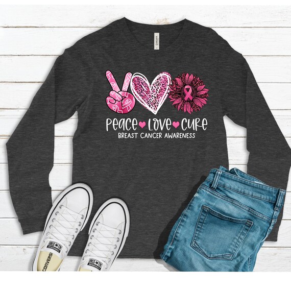 Breast Cancer Shirt, Cancer Awareness, Peace Love Cure Shirts, Breast Cancer Aware Shirt, In October We Wear Pink Shirts, Oncology Nurse