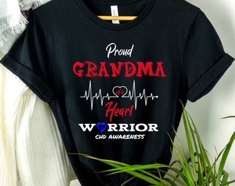 Congenital Heart Disease Shirt, Heart Disease Awareness, National Heart Month Tee, CHD Awareness, Proud Grandma Of A Heart Warrior Shirt