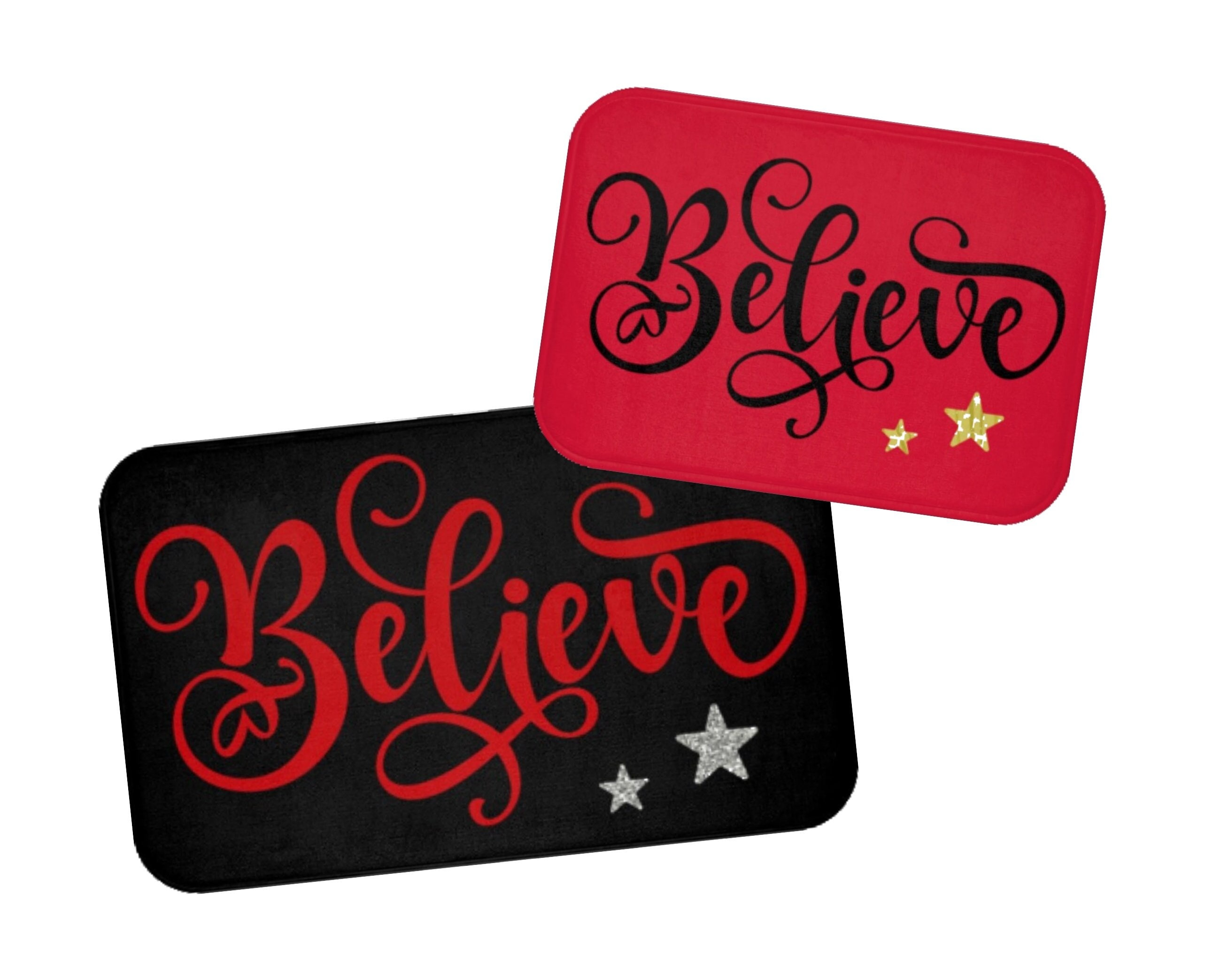Christmas Bath Mat, Believe Bathroom Mat, Christmas Bathroom Decor,…