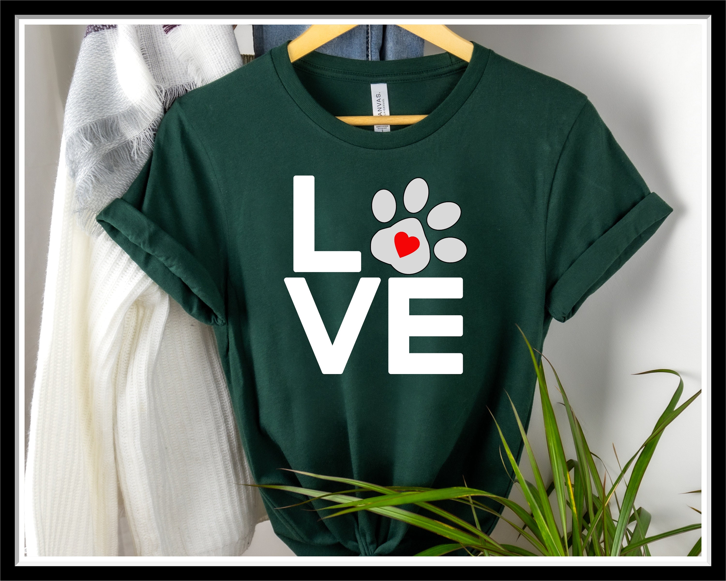Love PawPrint T Shirt Love My Dog TShirt Dog Paw Print | Etsy