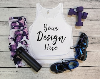 Bella Canvas 3480 White Workout Mock Up, 3480 White Bella Canvas Work Out Mockup, Bella Canvas White Mockup, White 3480 Exercise MockUp