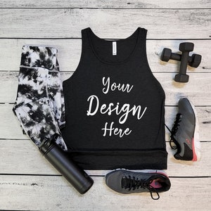 Charcoal Black Triblend Bella Canvas 3480 Workout Mock Up, 3480 Bella Canvas Work Out Mockup, Bella Canvas Mockup, Black 3480 Exercise Mock