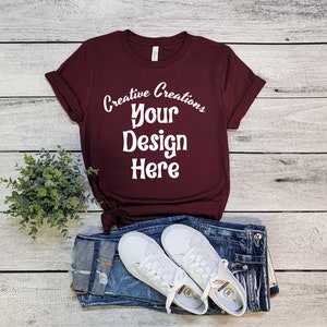 Maroon Bella Canvas 3001 Mock Up, Bella Canvas Mockup, Maroon 3001 Bella Canvas Mockup, Maroon Mock Up, Maroon 3001 Mockup, Bella Mock 3001