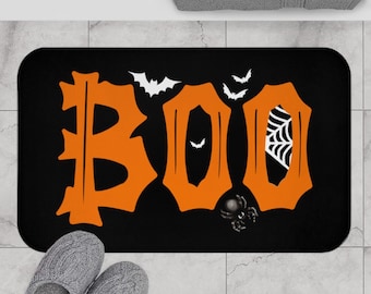 Halloween Bathroom Rugs, Bathroom Accessories, Halloween Bath Mats, Bathroom Halloween Decor, Halloween Bathroom Mat, Boo Bath Mats, Boo Rug