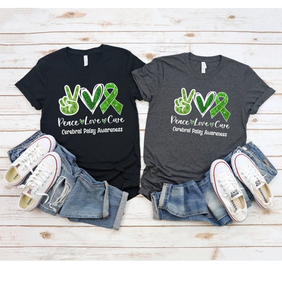 Peace Love Cure Cerebral Palsy Awareness T-Shirt Peace Love Cure Cerebral Palsy Awareness T-Shirt