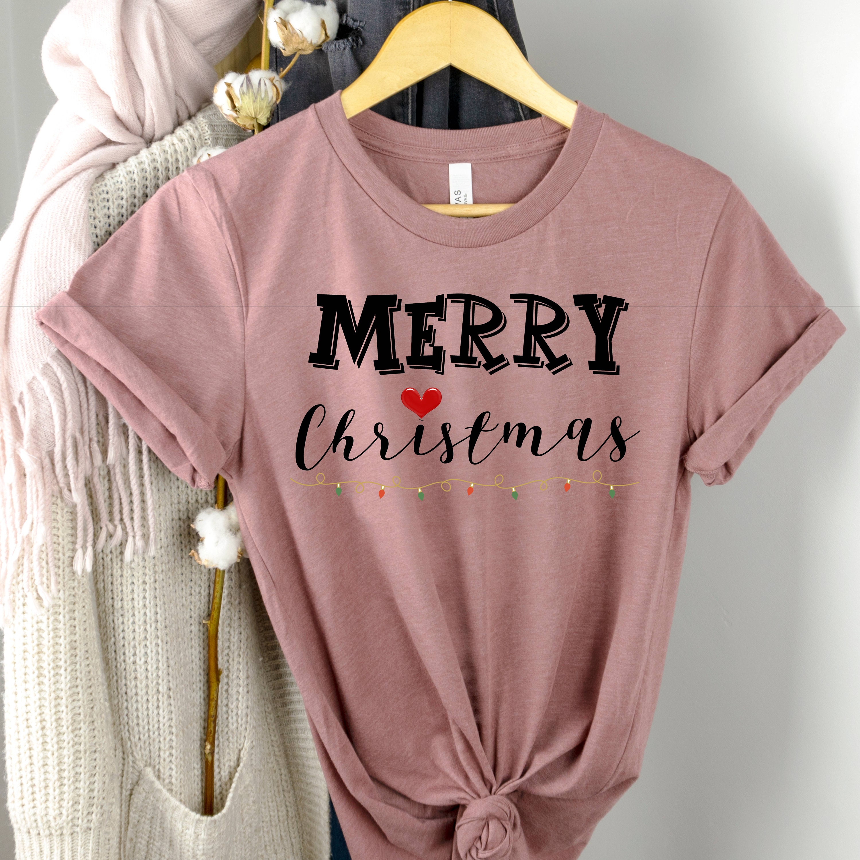 Merry Christmas T Shirts Christmas Shirt Holiday Tshirts Etsy UK