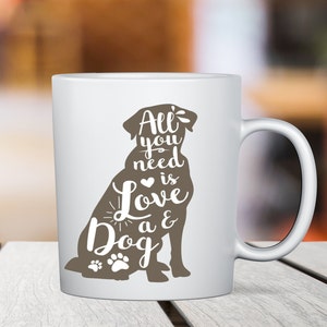 Joyriza All You Need is Love and A Dog – Funny Gifts for Dog