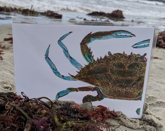 Blue Crab - Sea Creature Art Print