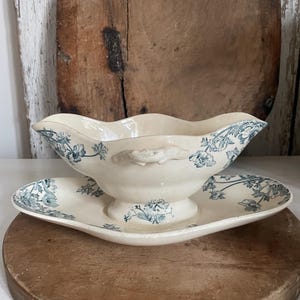 Antique French Ironstone Saucier Gravy Boat