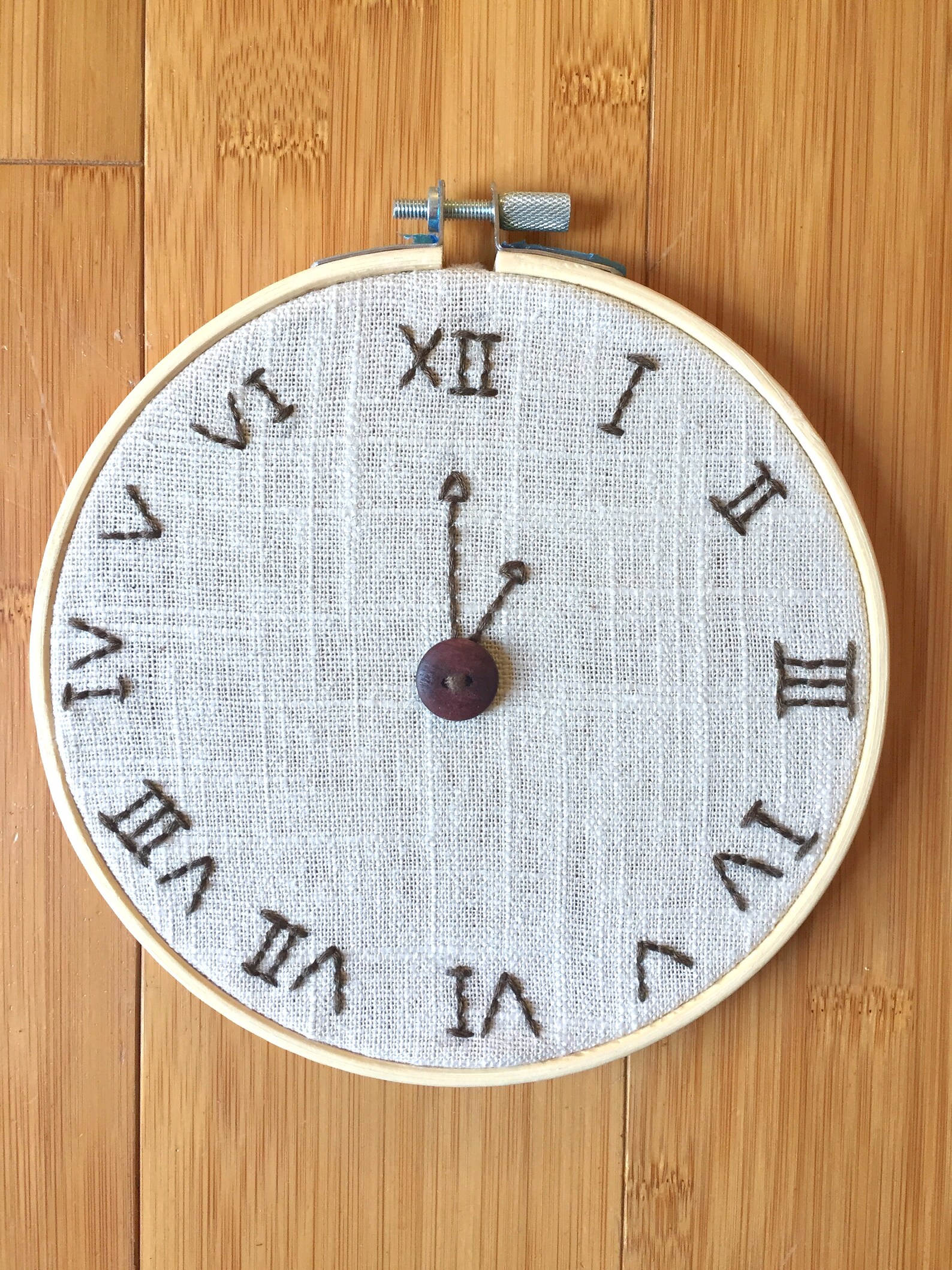 Clock Face Embroidery/ Handstitched Hoop Art/ Hanging Wall Etsy