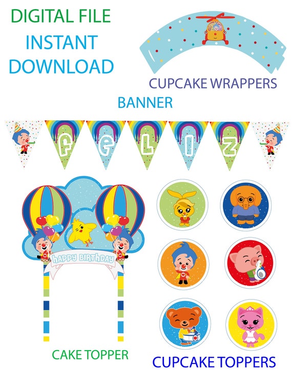 Featured image of post Plim Plim Cake Topper Plim plim cake topper clown plim plim downloadable file to print cut and place on birthday cake english and spanish png pdf svg