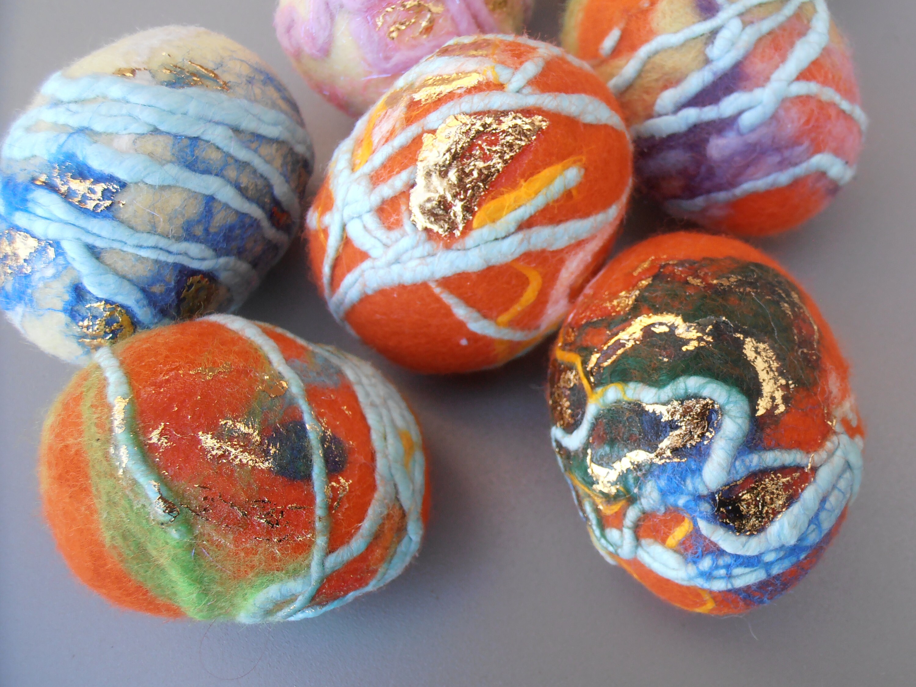 Ensemble de 4 Oeufs Pâques, Ornements Pâques Feutrés