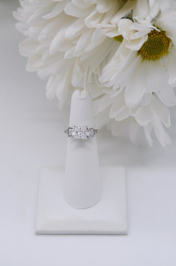 Sterling Silver and Cubic Zirconia Ring - image 2