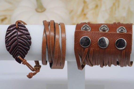 Leather Cuff Bracelets - image 1