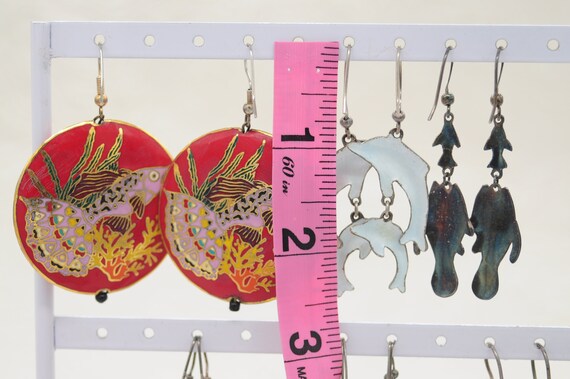 Enamel Dolphin and Baby Earrings - image 3