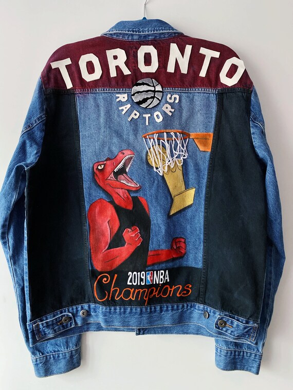 raptors jean jacket