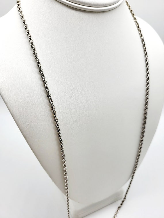 Vintage Napier Silver Tone Twisted Rope Chain,Sil… - image 3