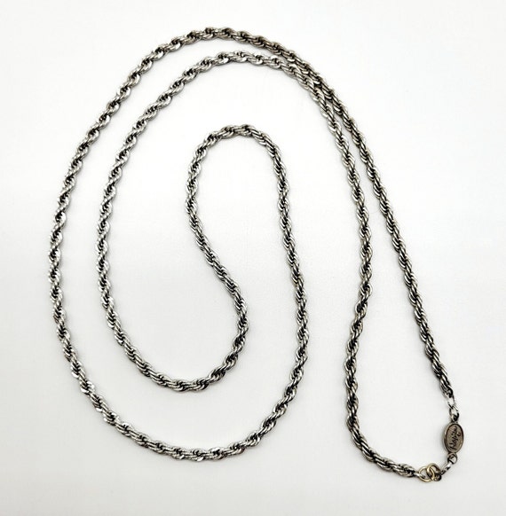 Vintage Napier Silver Tone Twisted Rope Chain,Sil… - image 1