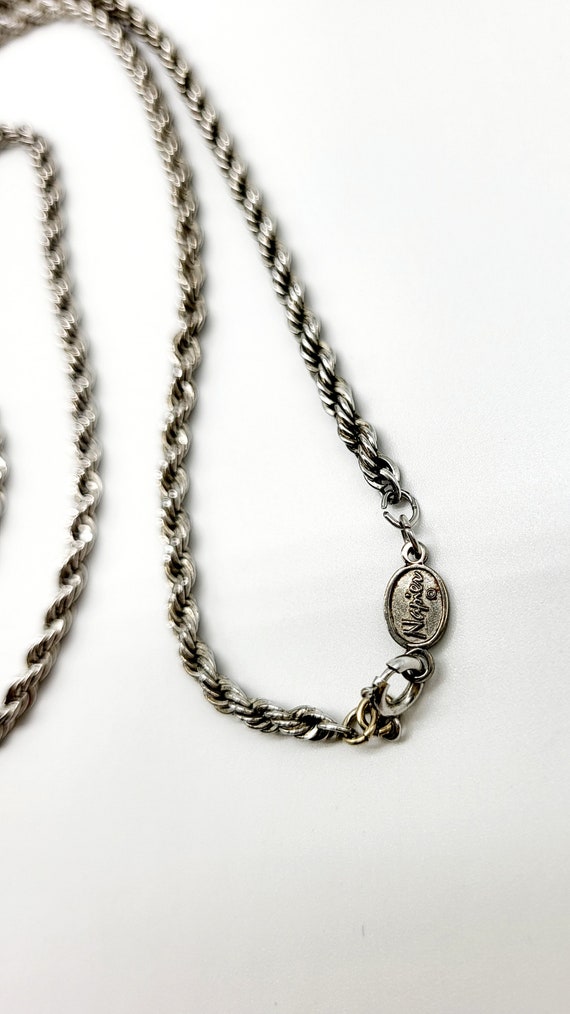 Vintage Napier Silver Tone Twisted Rope Chain,Sil… - image 4