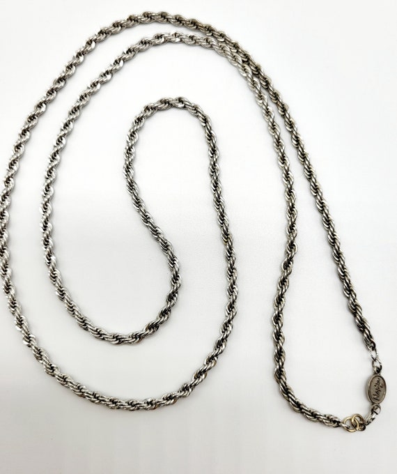 Vintage Napier Silver Tone Twisted Rope Chain,Sil… - image 5