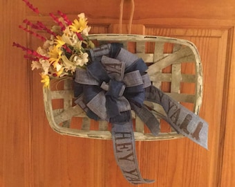 Cesta de tabaco blanca pequeña "Hey Y'all"