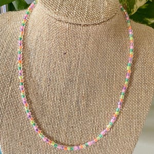 Trending Seed Bead Necklaces for Women, Beaded Necklace, Dainty Necklace, Dainty Jewelry, Layer Necklace, Multicolored Necklace- Confetti