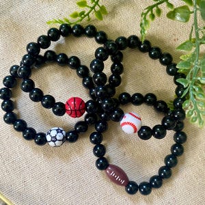 Childs Sports Bracelet~ baseball bracelet, basketball bracelet, soccer bracelet, football bracelet