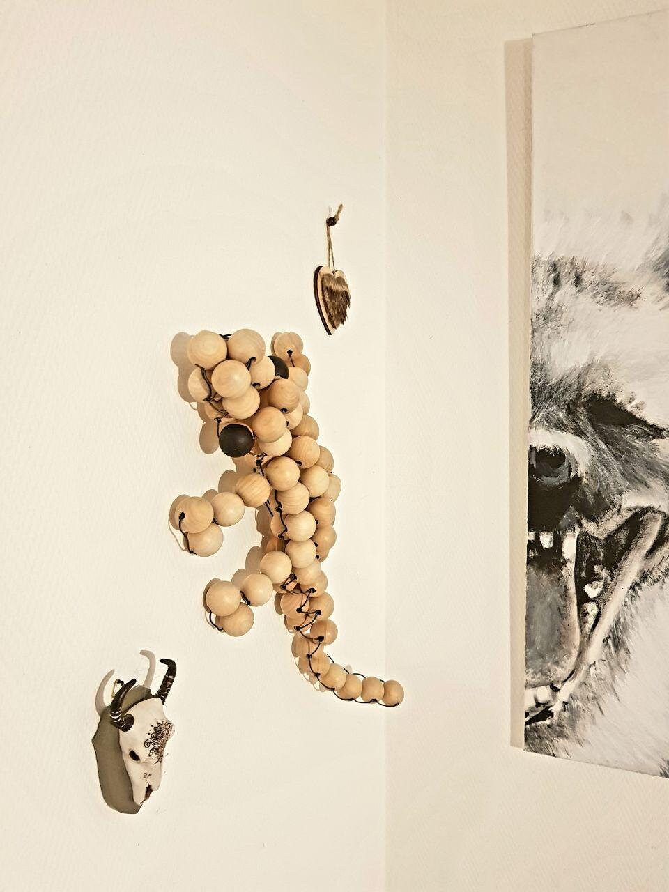 Lézard en Perles Rigide, 55cm