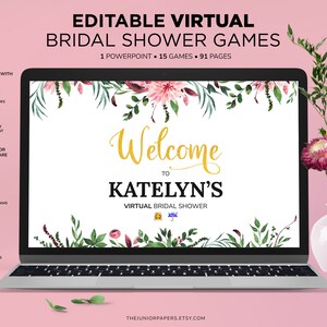 Virtual Bridal Shower Games, Editable Powerpoint Bridal Shower Games, Emoji, Wedding Shower, Zoom Bridal Shower Game, Distance Bridal Shower