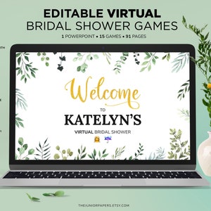 Virtual Bridal Shower Games, Editable Powerpoint Bridal Shower Games, Bride, Wedding Shower, Distance Bridal Shower, Zoom Bridal Shower Game