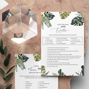 30 Editable Bridal Shower Games, Tropical Bridal Shower Games Bundle, Tropic Leaves, Instant Download Wedding Shower Printable, Bridal Party
