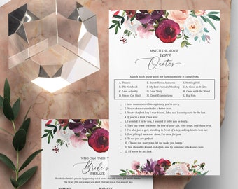 30 Editable Bridal Shower Games, Floral Bridal Shower Games Bundle, Instant Download, Boho Wedding Shower Game, Printable, Bridal Party Game