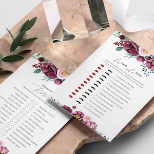 30 Editable Bridal Shower Games, Burgundy Bridal Shower Games Bundle, Instant Download, Boho Wedding Shower Game, Printable, Bridal Party