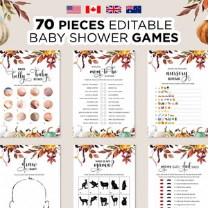 Editable Pumpkin Baby Shower Games, Printable Fall Shower Games Bundle, Little Pumpkin Fall Baby Shower Games, Autumn Fall Shower Games Pack
