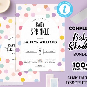 Baby Sprinkle, Sprinkle Baby Shower Bundle, Baby Sprinkle Invitation ...