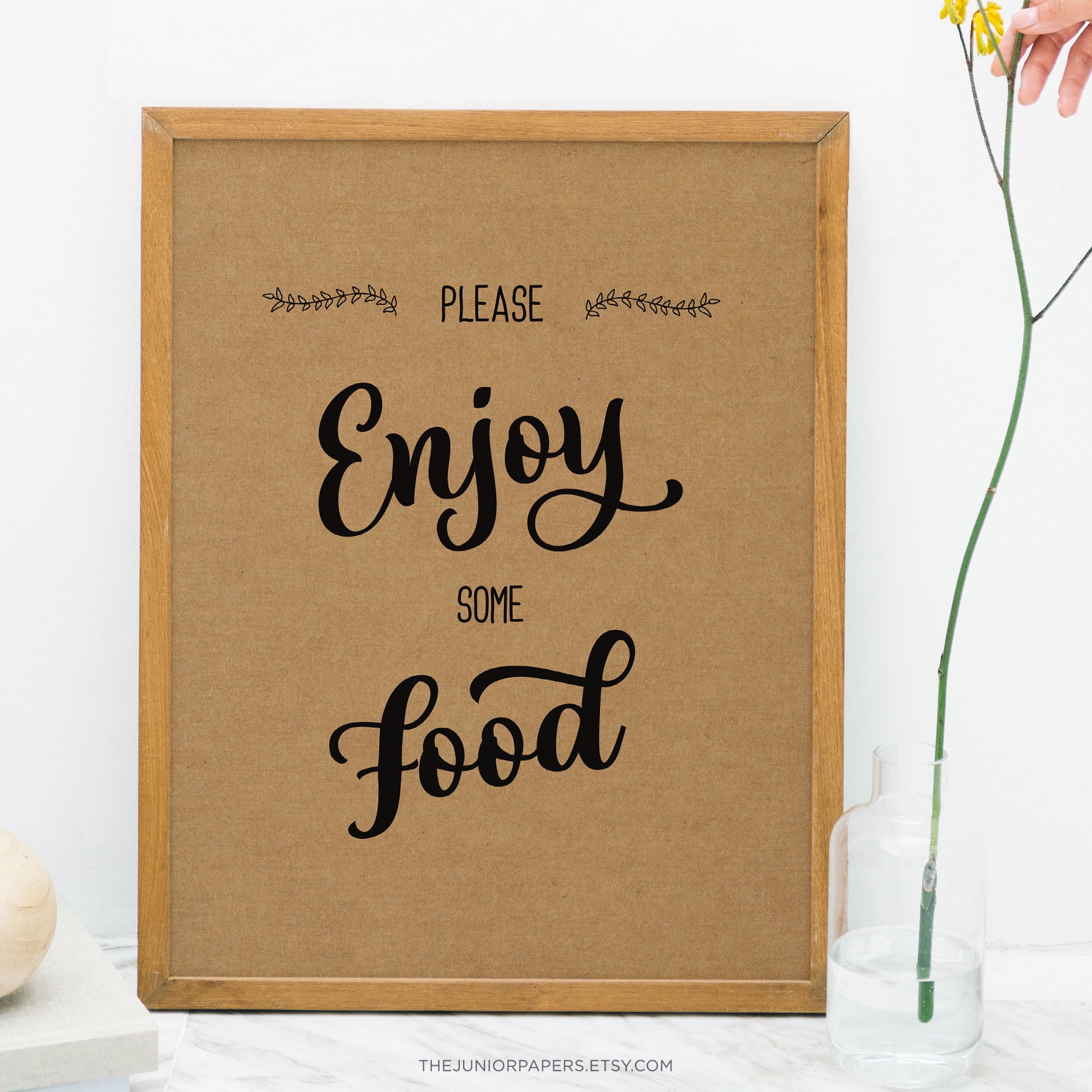 Enjoy Some Food Baby Shower Sign Rustic Kraft Printable Etsy