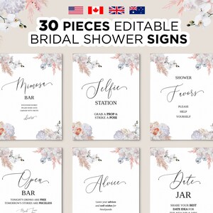 Signes modifiables de douche nuptiale du pays des merveilles, signe imprimable de douche nuptiale, roses blanches, décor floral de douche de mariage, impressions de décoration nuptiale