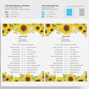 30 Editable Bridal Shower Games, Sunflower Bridal Shower Games Bundle ...
