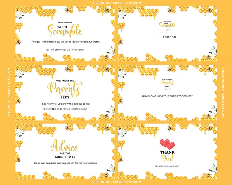 Editable Virtual Baby Shower Games Powerpoint Baby Shower Etsy