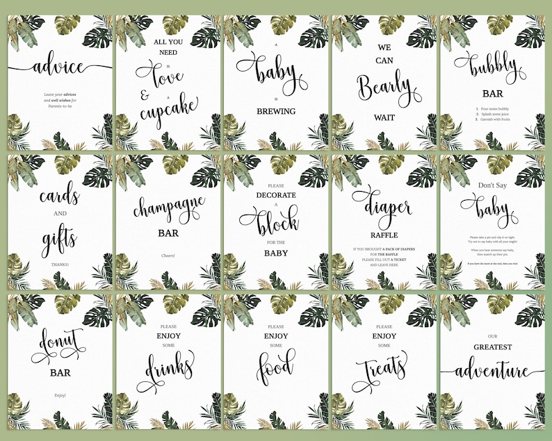 Printable Tropical Signs