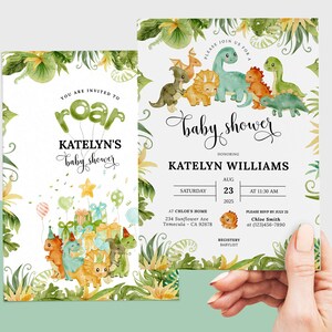 Dinosaur Baby Shower Invitation, Roar-some Baby Shower Invitation, Dinosaur Baby Shower Invite, Baby Dinosaurs, Baby Shower Invitation, DN10