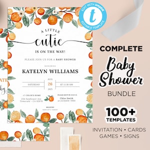 Cutie Baby Shower, Little Cutie Baby Shower Bundle, a Little Cutie Baby Shower Invitation, Little Cutie Baby Shower Games, Two Little Cuties