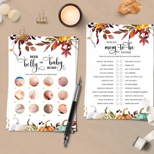 Pumpkin Editable Baby Shower Games, Printable Little Pumpkin Fall Baby ...