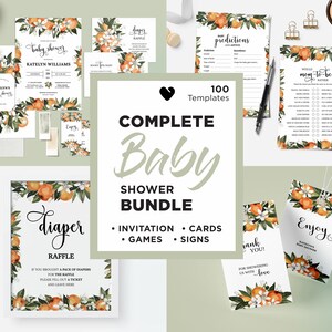 Cutie Baby Shower Bundle, A Little Cutie Shower Games, Tangerine Baby Shower, Gender Neutral Clementine Baby Shower Game, Cutie Invitation