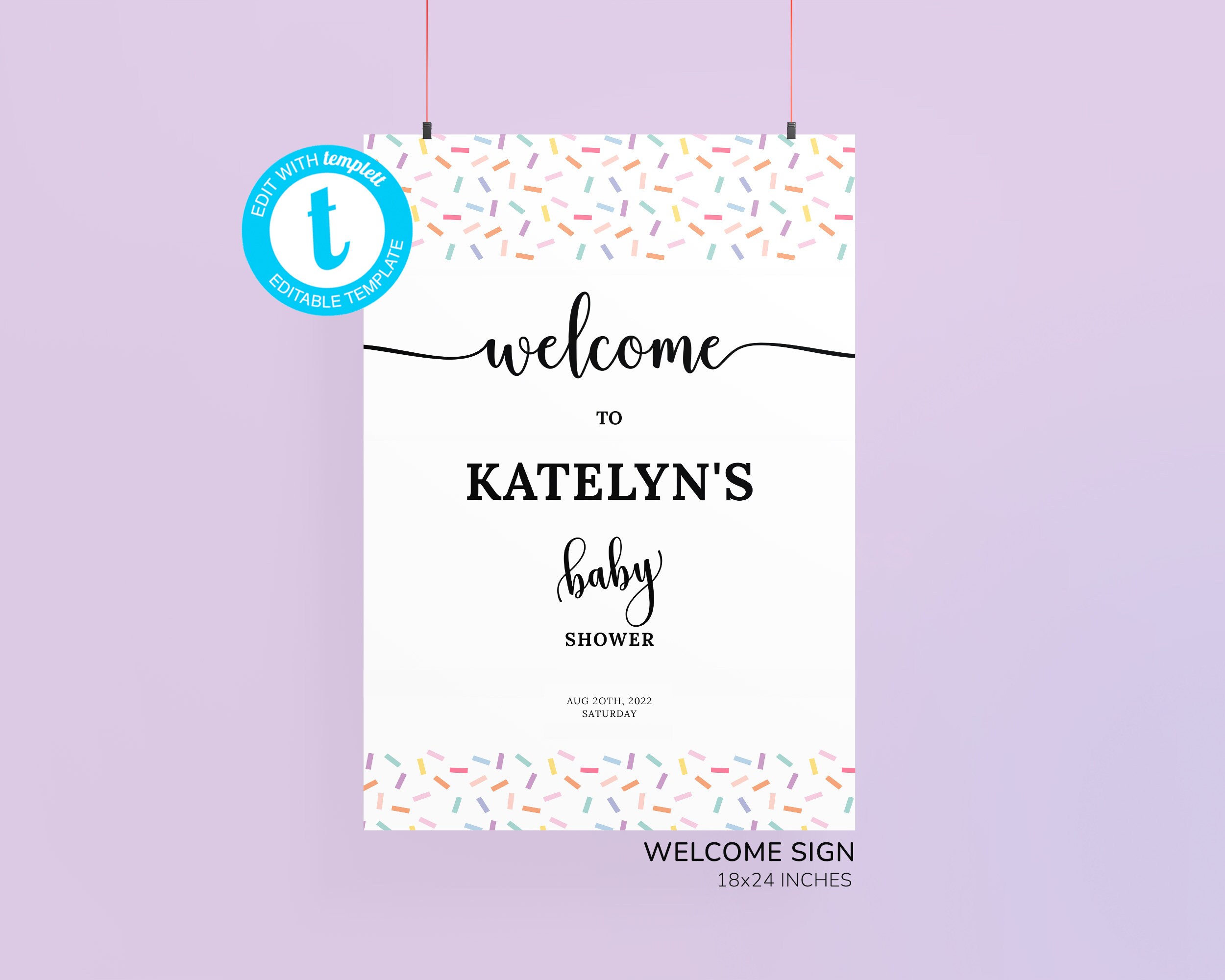 Sprinkle Baby Shower Bundle 100 Editable Baby Shower Bundle - Etsy