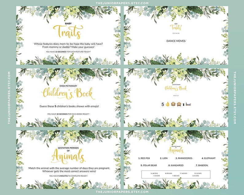 Virtual Baby Shower Games Powerpoint Baby Shower Games Etsy