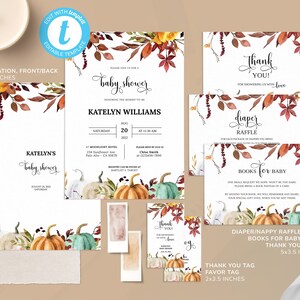 Editable Pumpkin Baby Shower Invitation, Printable Shower Invitation ...