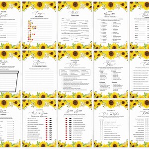 15 Editable Bridal Shower Games, Sunflower Bridal Shower Games Bundle ...