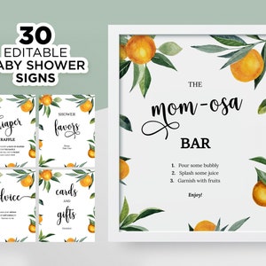 Little Cutie Baby Shower Custom Sign Table Decoration, Orange, Clementine, a Little Cutie Table Sign, Gift Sign, Favor, Momosa Bar, LC10